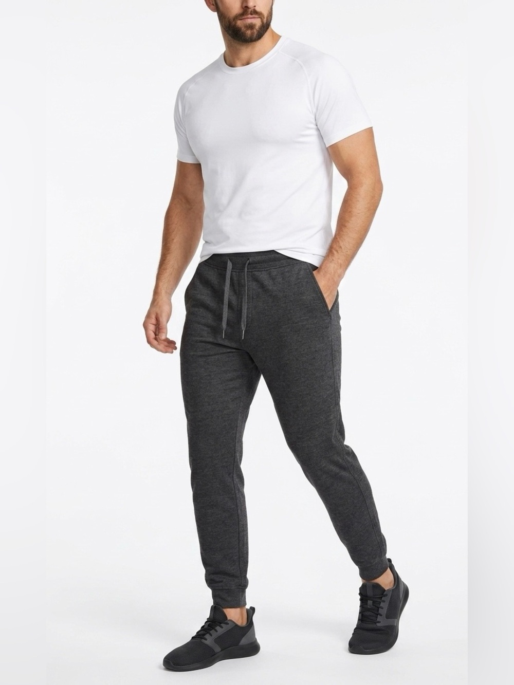 Perry Ellis sports Men's Dark Charcoal Jogger Sweatpants